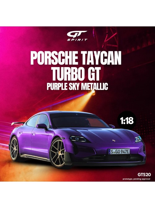 Porsche Taycan Turbo GT 2023 – Purple Sky Metallic | 1/18 | GT Spirit