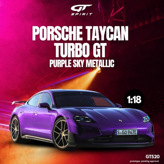 Porsche Taycan Turbo GT 2023 – Purple Sky Metallic | 1/18 | GT Spirit