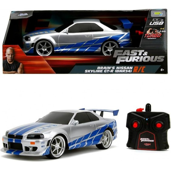1:16 Fast & Furious – Brian’s Nissan Skyline GT-R | USB Şarjlı Uzaktan Kumandalı Araba
