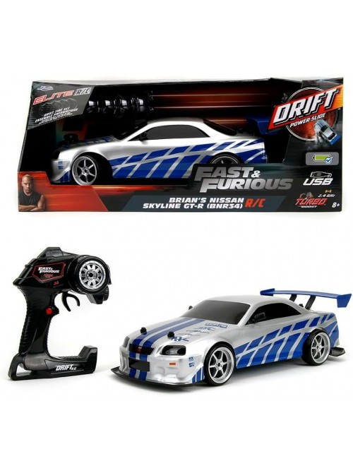 1:10 Fast & Furious – Brian’s Nissan Skyline GT-R (R34) | USB Şarjlı Uzaktan Kumandalı Drift Araba | Jada