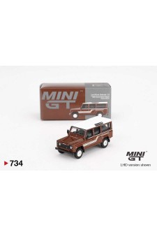 Mini GT 1/64 Land Rover Defender 110 1985 County Station Wagon Russet Brown 