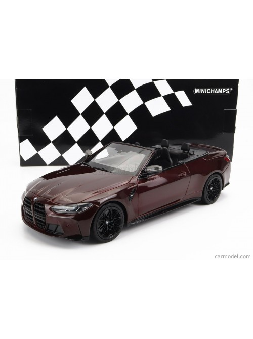 BMW M4 Cabriolet (G83) 2021 – Dark Red Metallic | 1/18 | Minichamps