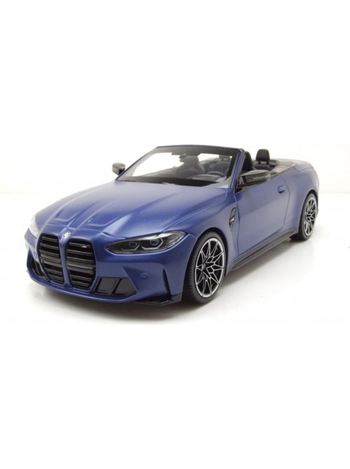 BMW M4 Cabriolet 2021 – Matte Blue Metallic | 1/18 | Minichamps