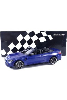 BMW M4 Cabriolet 2021 – Matte Blue Metallic | 1/18 | Minichamps