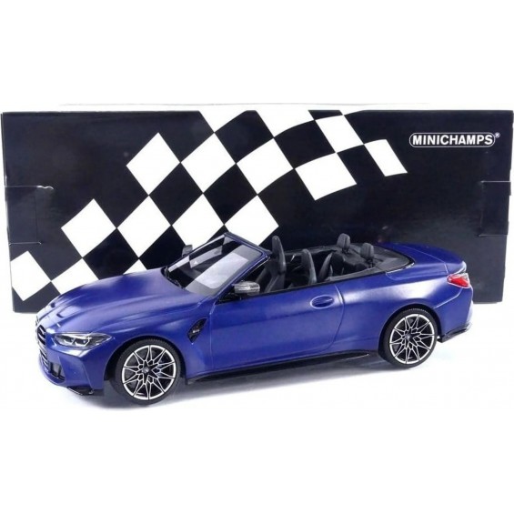 BMW M4 Cabriolet 2021 – Matte Blue Metallic | 1/18 | Minichamps BMW M4 Cabriolet 2021 – Matte Blue Metallic | 1/18 | Minichamps