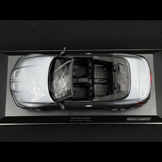 BMW M4 Cabriolet 2021 – Metallic Grey | 1/18 | Minichamps