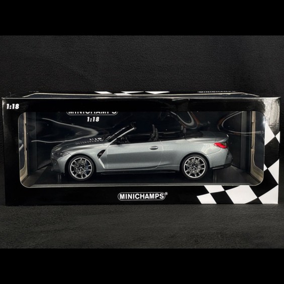BMW M4 Cabriolet 2021 – Metallic Grey | 1/18 | Minichamps