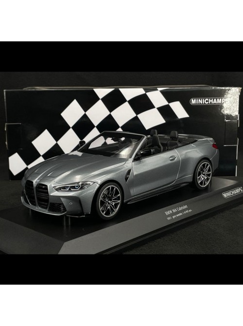 BMW M4 Cabriolet 2021 – Metallic Grey | 1/18 | Minichamps