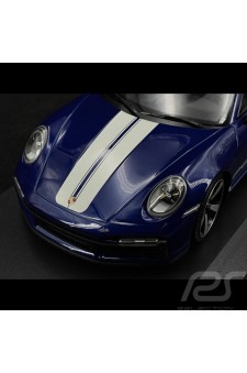 Porsche 911 (992) Sport Classic – Metalik Mavi / Beyaz Çizgili | 1/18 | Minichamps