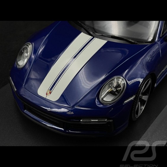Porsche 911 (992) Sport Classic – Metalik Mavi / Beyaz Çizgili | 1/18 | Minichamps