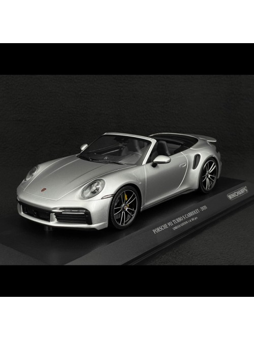 Porsche 911 (992) Turbo S Cabriolet 2020 – Silver | 1/18 | Minichamps