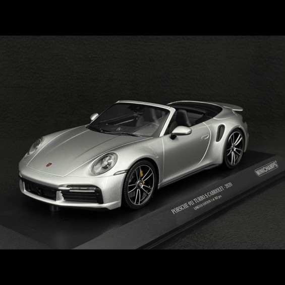 Porsche 911 (992) Turbo S Cabriolet 2020 – Silver | 1/18 | Minichamps