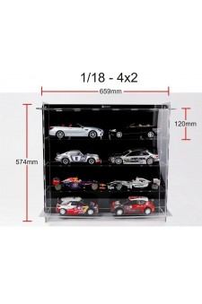 Multicase 4x2 – 8 Adet 1/18 Ölçek Model Araç İçin Akrilik Sergileme Ünitesi