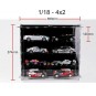 Multicase 4x2 – 8 Adet 1/18 Ölçek Model Araç İçin Akrilik Sergileme Ünitesi