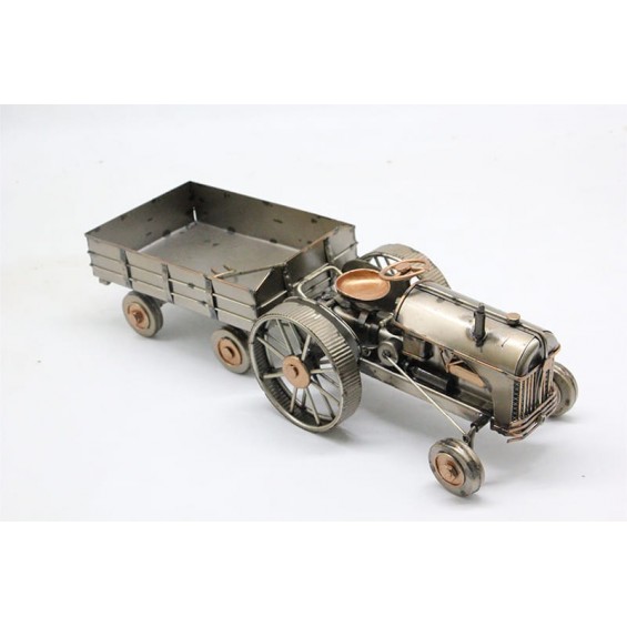 Dekoratif Metal Traktör Römorklu Model c1602 Dekoratif Metal Traktör Römorklu Model c1602