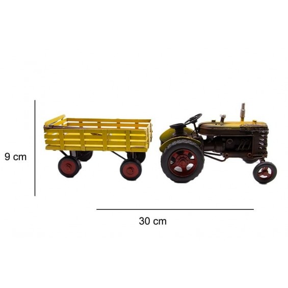Dekoratif Metal Traktör ve Römork Modeli c1601 Dekoratif Metal Traktör ve Römork Modeli c1601