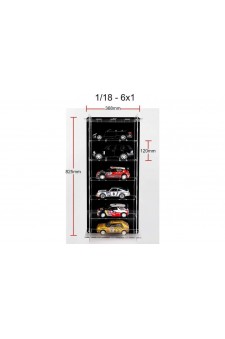 Çok Katlı Akrilik Sergileme Rafı – MultiCase | 6x 1/18 Model Araba
