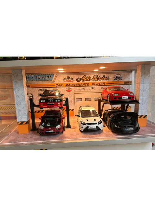 1/18 Ölçekli Tamirhane / Servis Diorama – Işıklı | Polymer 4